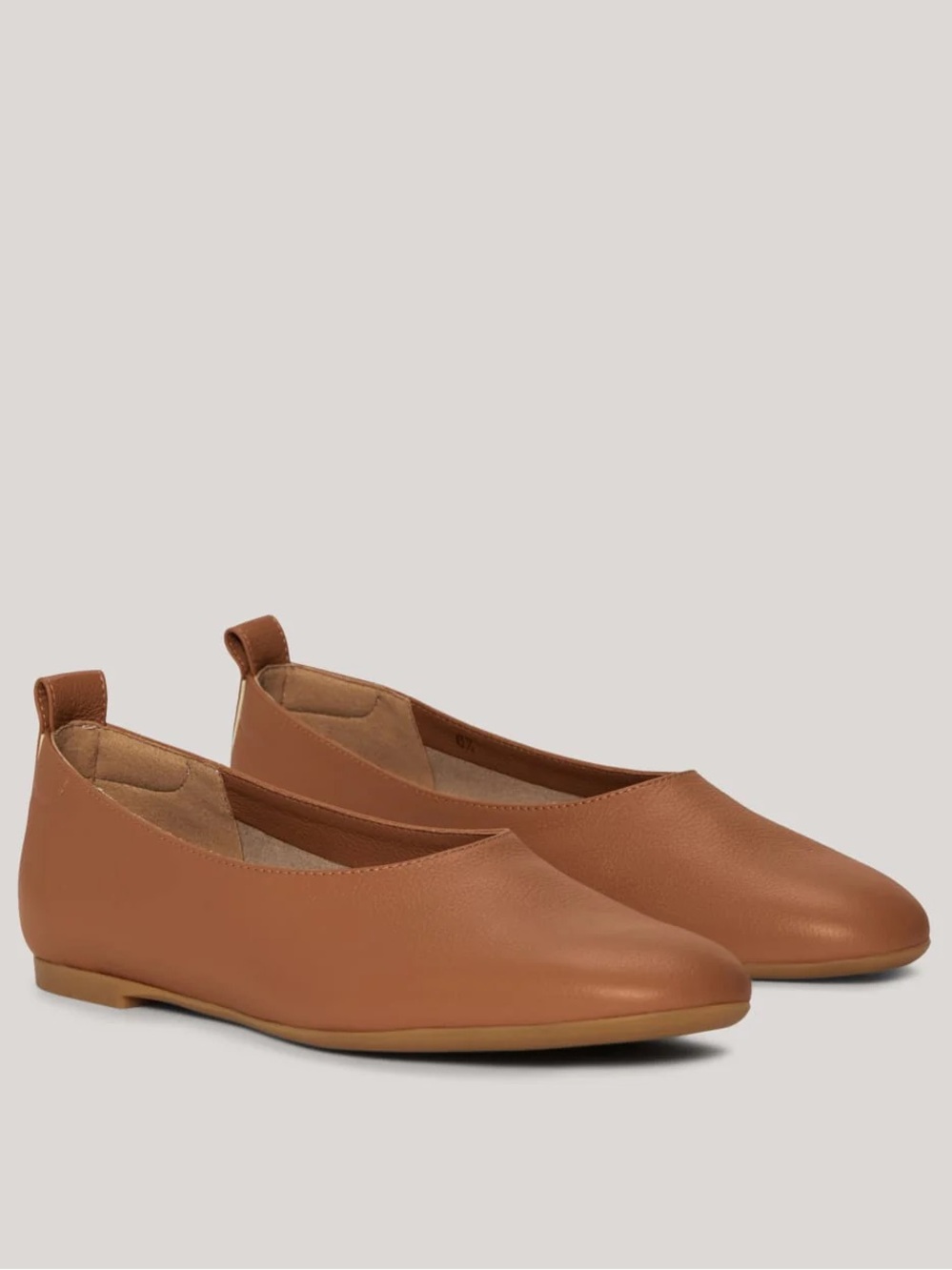 Everlane Day Glove Flat Tan Toasted Almond Leather Ballet Slip On Size 8 NWB